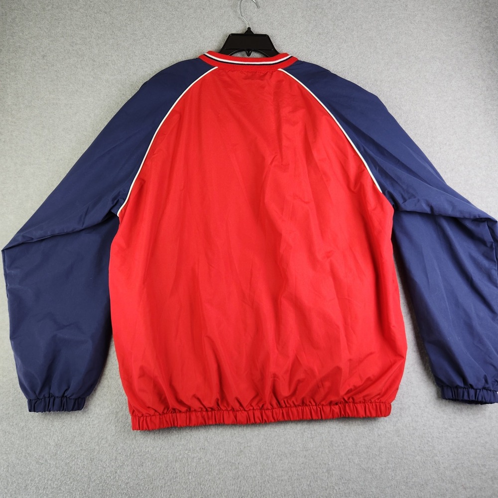 MLB St. Louis Cardinals Men's XL Red Navy Windbreaker Pullover V-Neck Side Zip - Picture 3 of 9